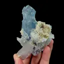 Natural Blue Fluorite and Crystal,Cluster Ladder Pattern Mineral Specimen:YAOGANGXIAN (55*100*40mm) - image 1