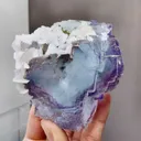 Natural Blue Fluorite and Flaky Calcite coexist comes from Yaogangxian,Hunan 80*60*85MM - image 2