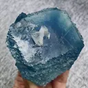 Natural Blue Fluorite and Flaky Calcite comes from Yaogangxian,Hunan 75*75*55MM - image 2