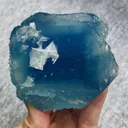 Natural Blue Fluorite and Flaky Calcite comes from Yaogangxian,Hunan 75*75*55MM - image 1