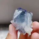 Natural Blue Fluorite and Grey Bismuthite Symbiosis comes from Yaogangxian,Hunan 35*35*35MM - image 2