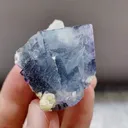 Natural Blue Fluorite and Grey Bismuthite Symbiosis comes from Yaogangxian,Hunan 35*35*35MM - image 3