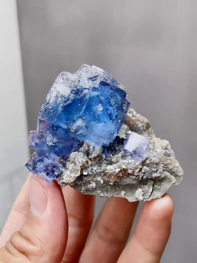 Natural Blue Fluorite and Mica coexist comes from Yaogangxian,Hunan 63*40*45MM - image 6