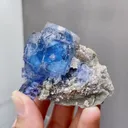 Natural Blue Fluorite and Mica coexist comes from Yaogangxian,Hunan 63*40*45MM - image 1