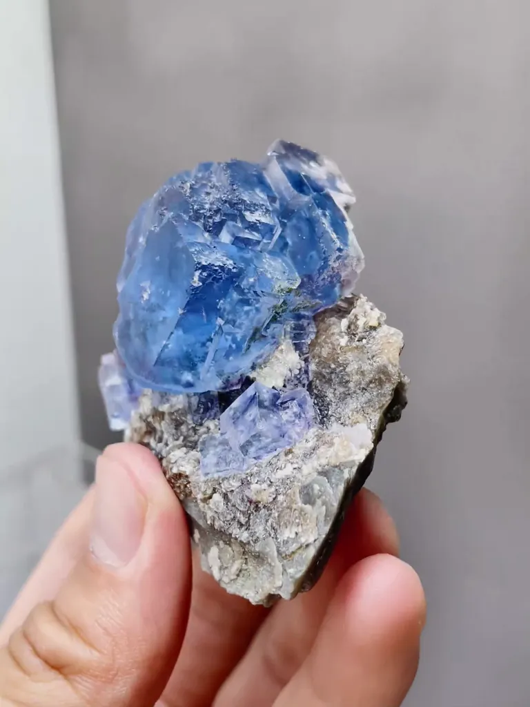 Natural Blue Fluorite and Mica coexist comes from Yaogangxian,Hunan 63*40*45MM - image 4