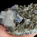 Natural Blue Fluorite and Pyrite Mineral Specimen,High Quality Stepped Specimen:SHIZHUYUAN,CHENZHOU,HUNAN,CHINA(180*15*75mm) - image 4
