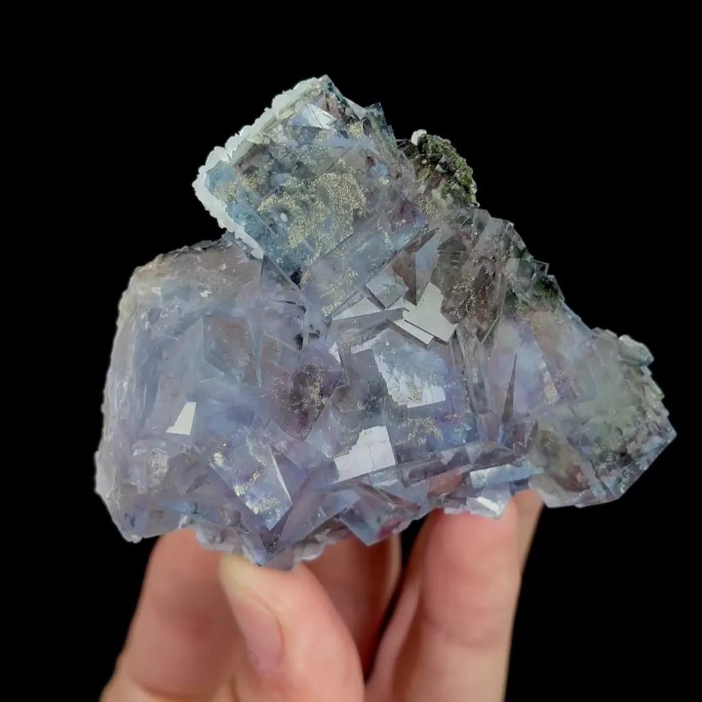 Natural Blue Fluorite and Pyrite, Mineral Specimen:Yaogangxian,Hunan (75*65*20MM) image