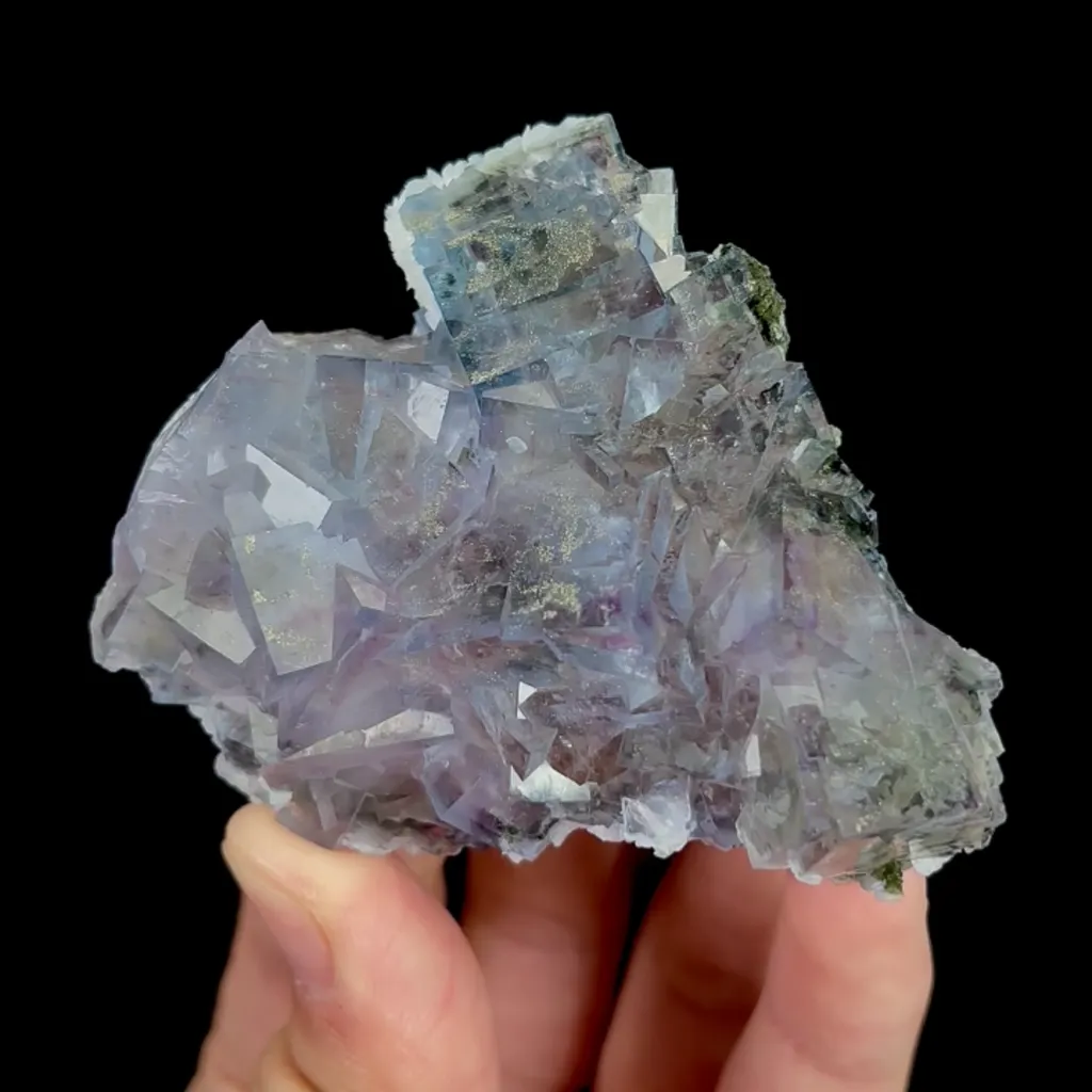 Natural Blue Fluorite and Pyrite, Mineral Specimen:Yaogangxian,Hunan (75*65*20MM) - image 5