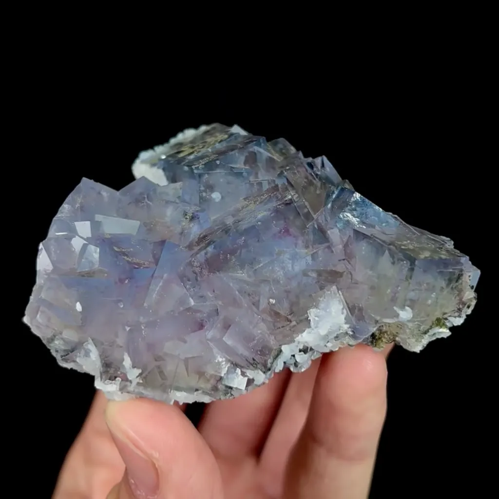 Natural Blue Fluorite and Pyrite, Mineral Specimen:Yaogangxian,Hunan (75*65*20MM) - image 3