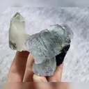 Natural Blue Fluorite and Quartz and Hedenbergite Symbiosis comes from Yaogangxian,Hunan 80*55*50MM - image 4