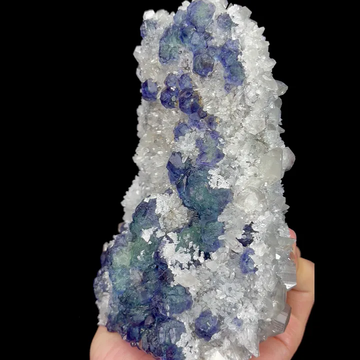 Natural Blue Fluorite and Quartz Cluster, Mineral Specimen:Fujian,China (120*165*60MM) - image 3