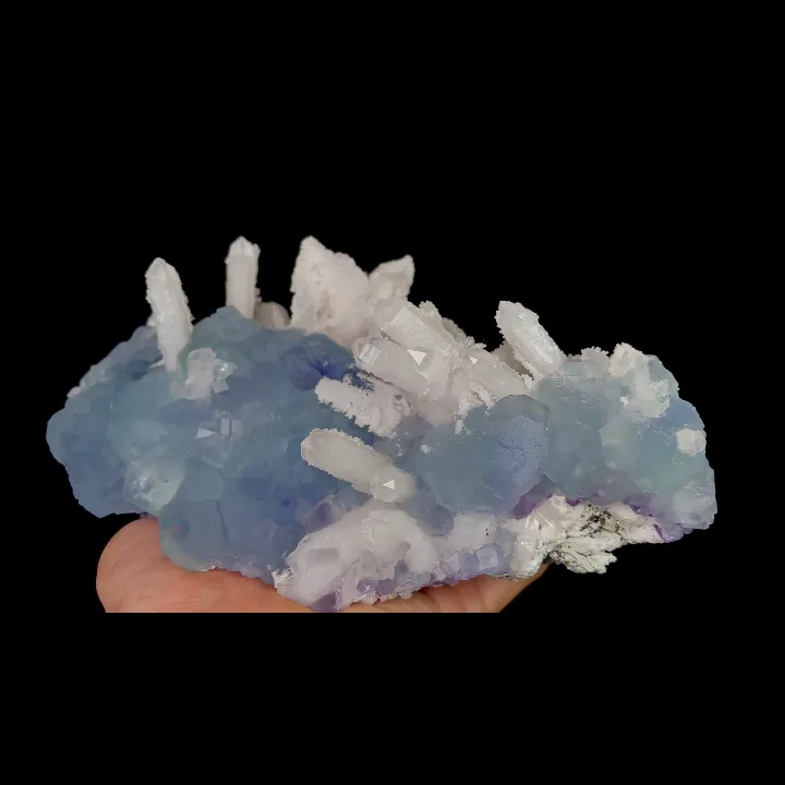 Natural Blue Fluorite and Quartz Cluster, Mineral Specimen:Yaogangxian,Hunan (200*110*85MM) - image 3