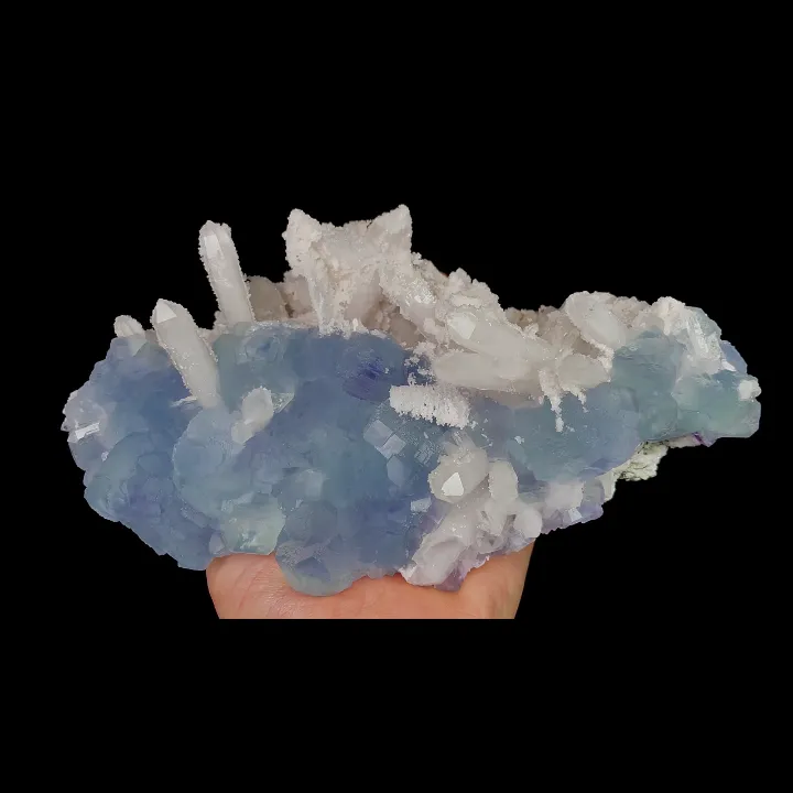 Natural Blue Fluorite and Quartz Cluster, Mineral Specimen:Yaogangxian,Hunan (200*110*85MM) - image 4