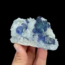 Natural Blue Fluorite and Quartz Cluster with Calcite, Mineral Specimen:Fujian,China (100*50*35MM) - image 6