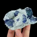 Natural Blue Fluorite and Quartz Cluster with Calcite, Mineral Specimen:Fujian,China (100*50*35MM) - image 3