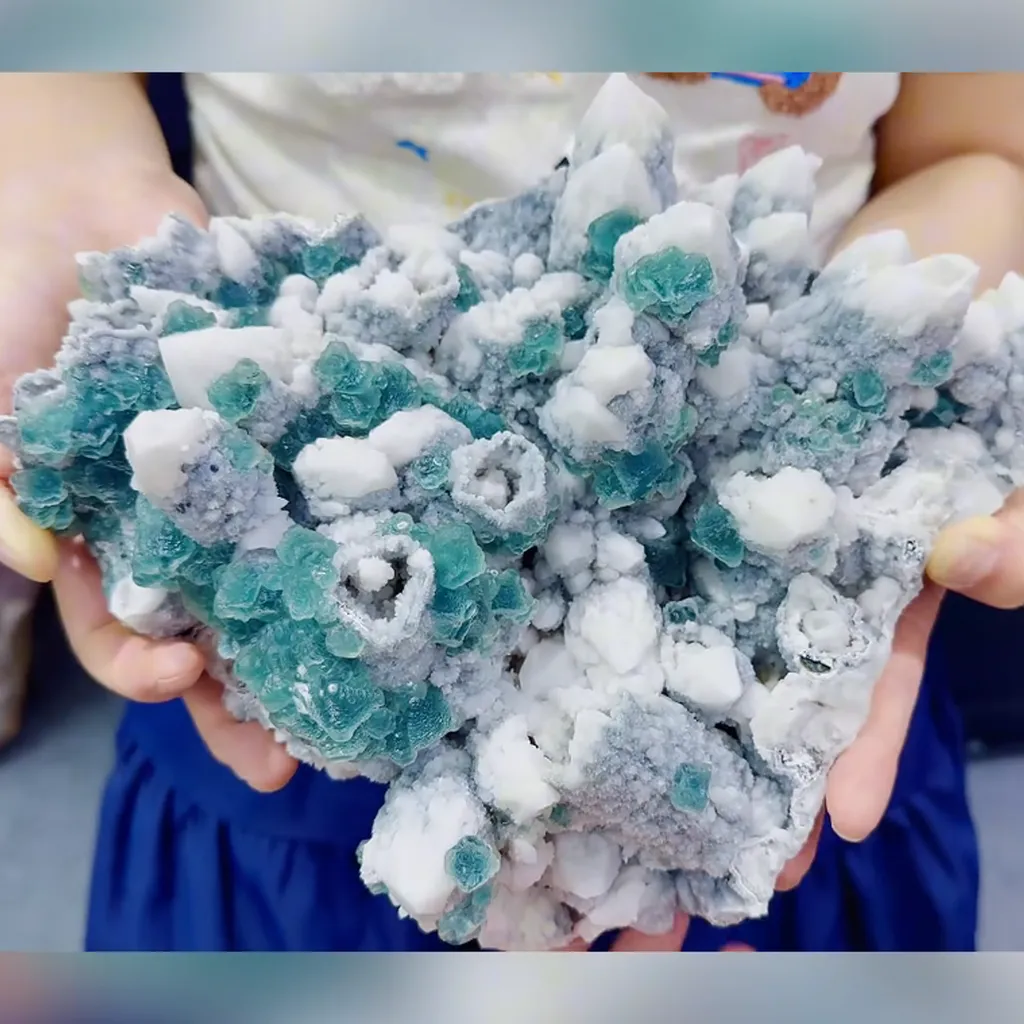 Natural Blue Fluorite and Quartz Clusters Coevolved comes from Inner Mongolia,China 250*210*100MM - image 2