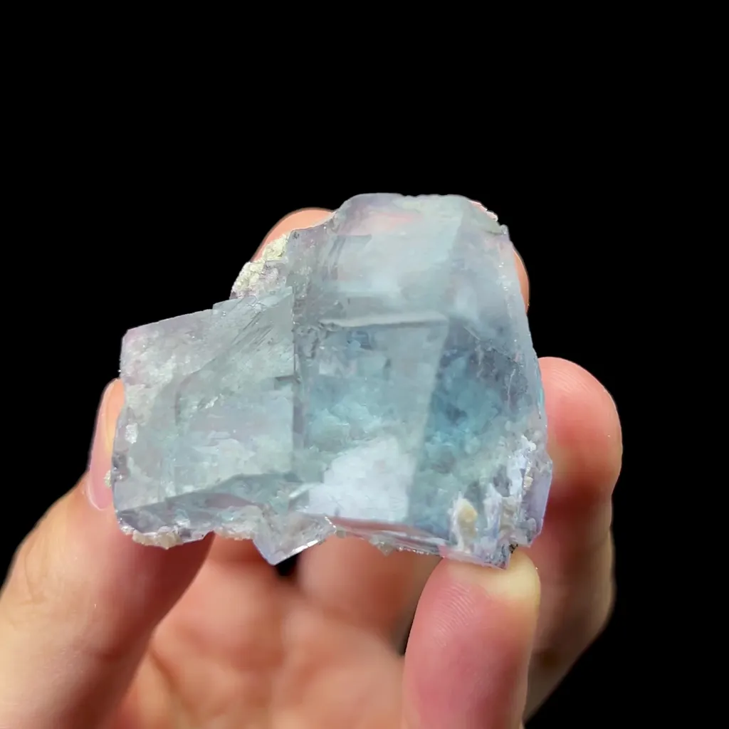 Natural Blue Fluorite and Quartz Mineral Specimen,High Quality Specimen,YAO GANG XIAN,HUNAN,CHINA(40*35*25mm) image