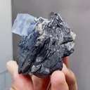 Natural Blue Fluorite and Wolframite coexist comes from Yaogangxian,Hunan 60*30*55MM - image 3