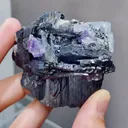 Natural Blue Fluorite and Wolframite coexist comes from Yaogangxian,Hunan 60*30*55MM - image 1