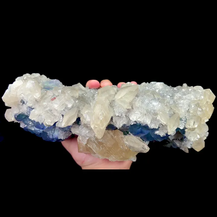 Natural Blue Fluorite, Calcite and Pyrite. Mineral Specimen:Fujian,China (150*120*95MM) - image 3