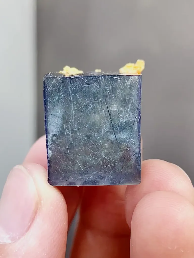 Natural Blue Fluorite coexists with Jamstenite comes from Yaogangxian,Hunan 20*15*15MM image