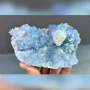 Natural Blue Fluorite Coexists with Mercedes-Benz Calcite comes from Xianghualing,Hunan 120*75*35MM - image 1