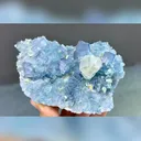 Natural Blue Fluorite Coexists with Mercedes-Benz Calcite comes from Xianghualing,Hunan 120*75*35MM - image 5