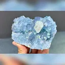 Natural Blue Fluorite Coexists with Mercedes-Benz Calcite comes from Xianghualing,Hunan 120*75*35MM - image 2