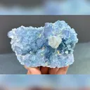 Natural Blue Fluorite Coexists with Mercedes-Benz Calcite comes from Xianghualing,Hunan 120*75*35MM - image 3