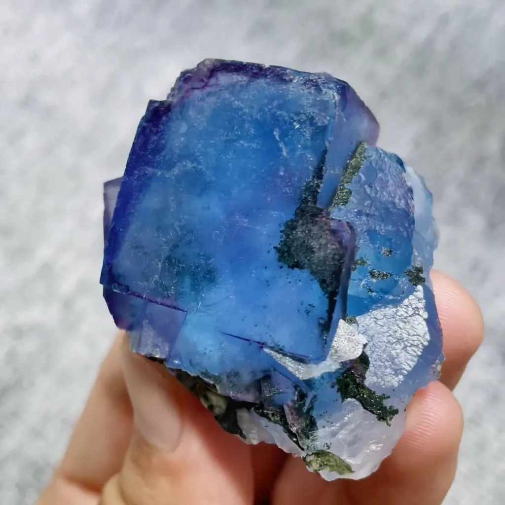 Natural Blue Fluorite comes from Yaogangxian,Huanan 45*45*25MM image