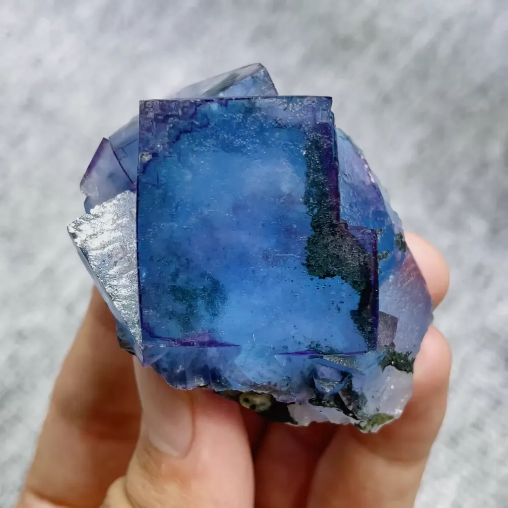 Natural Blue Fluorite comes from Yaogangxian,Huanan 45*45*25MM - image 5