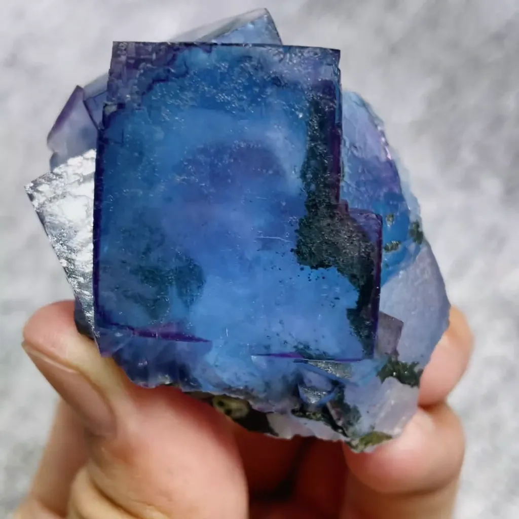 Natural Blue Fluorite comes from Yaogangxian,Huanan 45*45*25MM - image 4