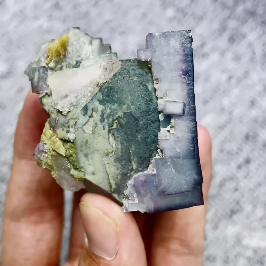 Natural Blue Fluorite comes from Yaogangxian,Hunan 50*40*40MM image