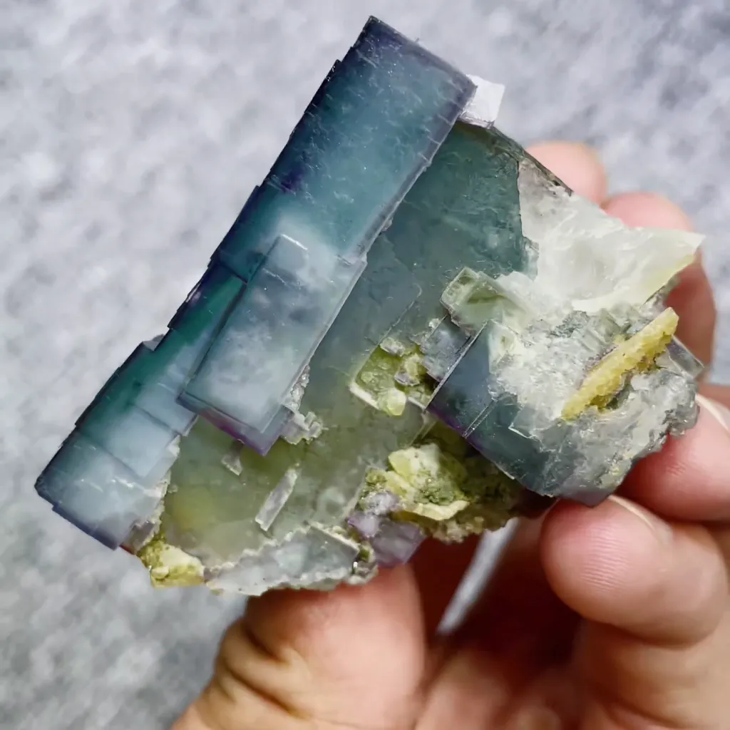 Natural Blue Fluorite comes from Yaogangxian,Hunan 50*40*40MM - image 5