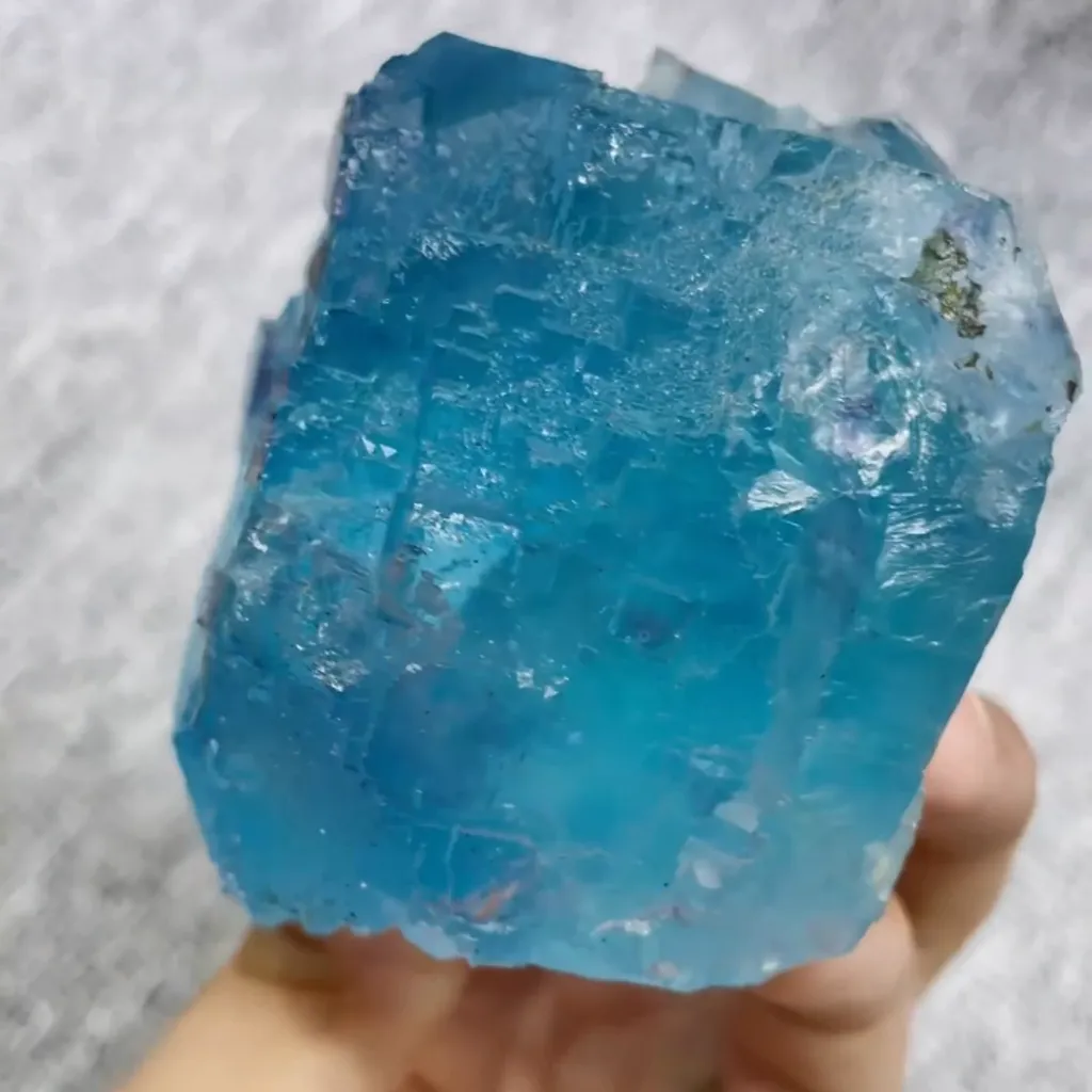 Natural Blue Fluorite comes from Yaogangxian,Hunan 85*80*50MM - image 3