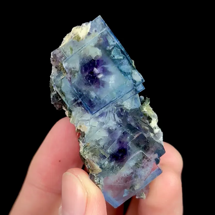 Natural Blue Fluorite Mineral Specimen,High Quality Cube Specimen:YAOGANGXIAN,CHINA(57*26*23mm) image