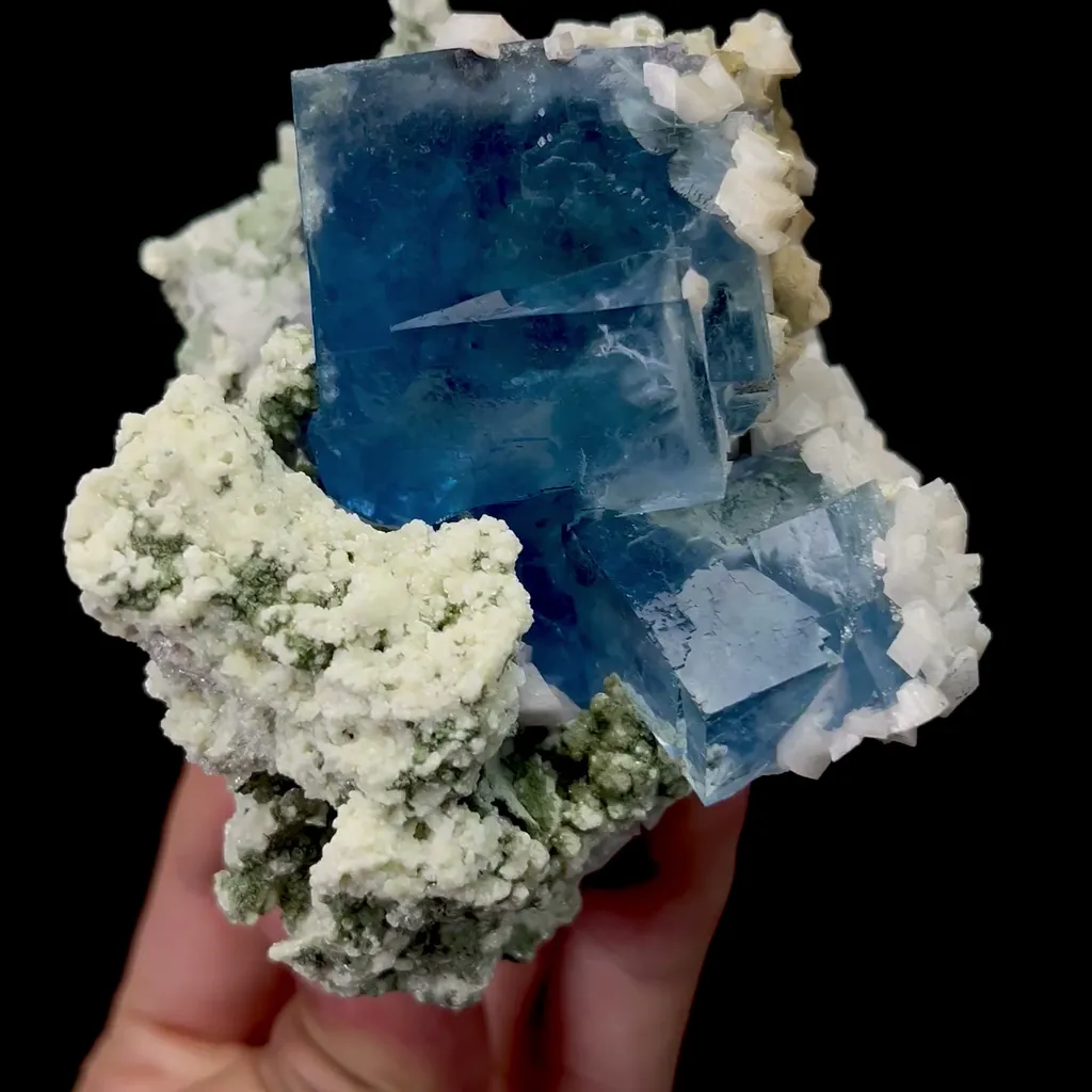 Natural Blue Fluorite Mineral Specimen,High Quality Specimen,YAO GANG XIAN,HUNAN,CHINA(70*75*90mm) image