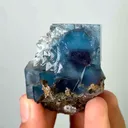 Natural Blue Fluorite & Quartz,Mineral Specimen :Yaogangxian,Hunan (40*50*40mm) - image 1