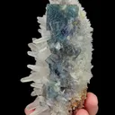 Natural Blue Fluorite with Bismuthinite and Quartz Clusters, Mineral Specimen:Yaogangxian,Hunan (130*60*55MM) - image 5