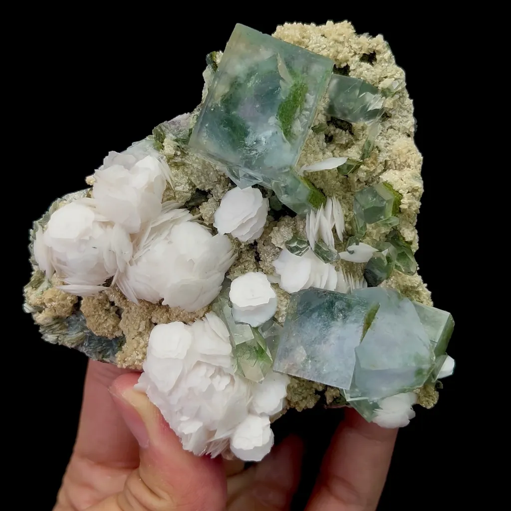 Natural Blue Fluorite with Dolomite and Calcite Mineral Specimen,High Quality Specimen,YAO GANG XIAN,HUNAN,CHINA(85*85*33mm) - image 4