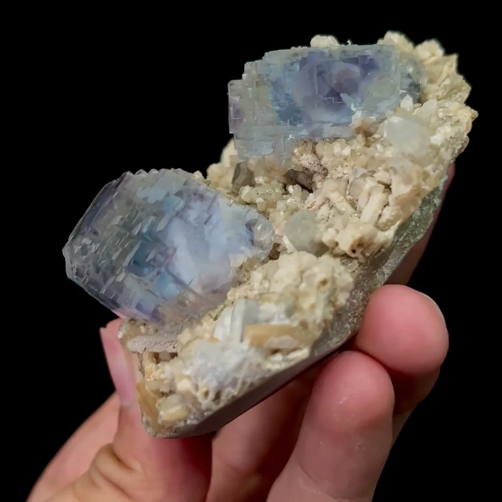 Natural Blue Fluorite with Dolomite and Crystal Mineral Specimen,High Quality Specimen,YAO GANG XIAN,HUNAN,CHINA(88*64*38mm) - image 3