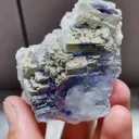 Natural Blue Fluorite with Pyrite and Calcite Symbiosis comes from Yaogangxian,Hunan 45*55*45MM - image 3