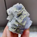 Natural Blue Fluorite with Pyrite and Calcite Symbiosis comes from Yaogangxian,Hunan 45*55*45MM - image 1