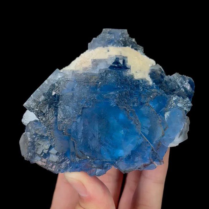 Natural Blue Fluorite,Ladder Pattern Mineral Specimen:YAOGANGIAN (100*50*80mm) image