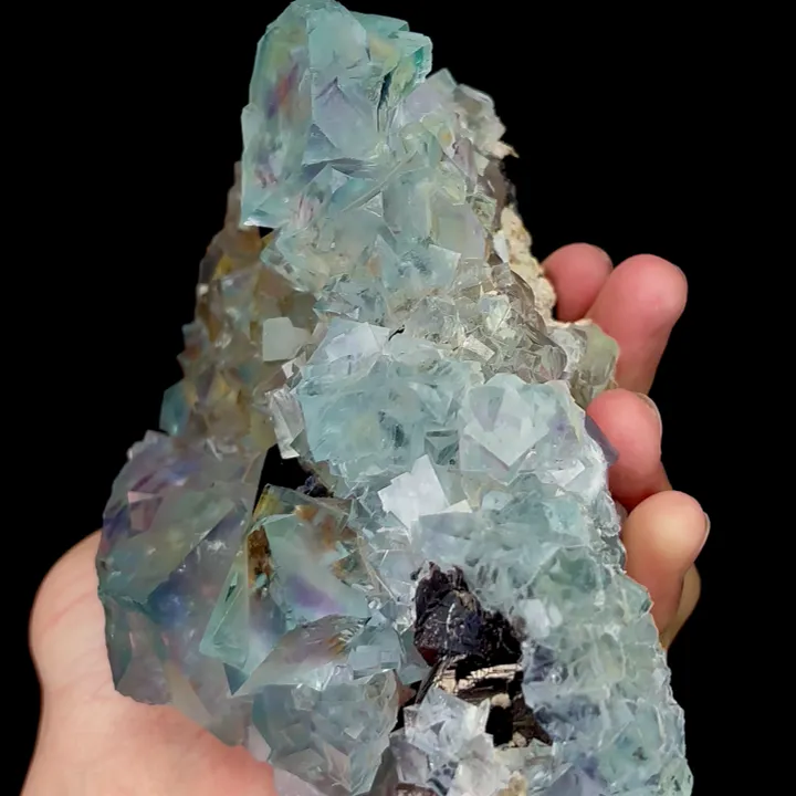 Natural Blue Fluorite,Ladder Pattern Mineral Specimen:YINDU NEIMENG (105*60*145mm) - image 4