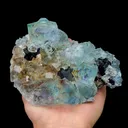 Natural Blue Fluorite,Ladder Pattern Mineral Specimen:YINDU NEIMENG (105*60*145mm) - image 1