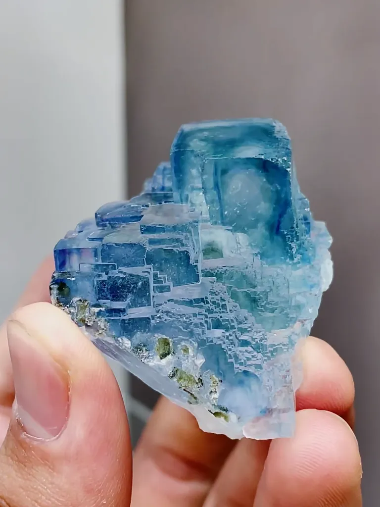 Natural Blue Glassy Fluorite comes from Yaogangxian,Hunan 35*44*50MM - image 3