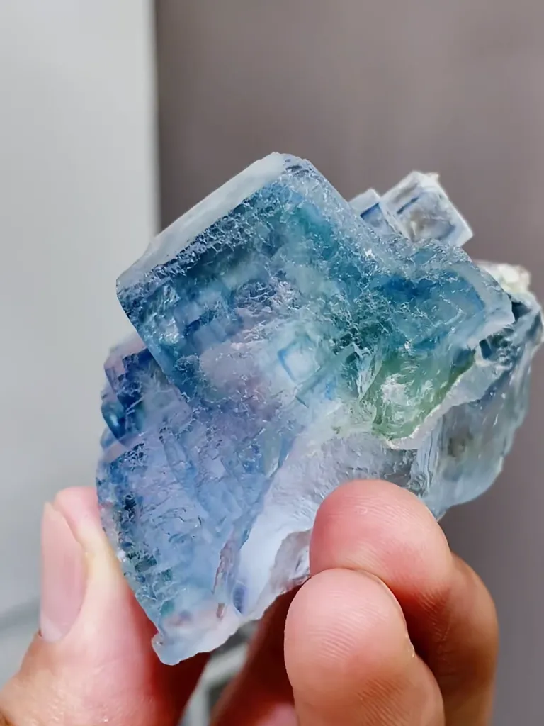 Natural Blue Glassy Fluorite comes from Yaogangxian,Hunan 35*44*50MM - image 4