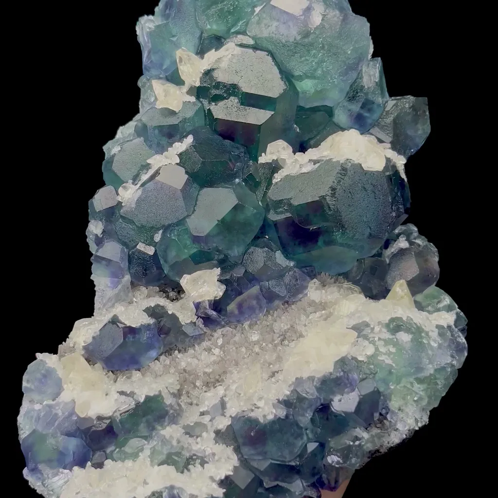 Natural Blue Green Fluorite and Calcite Mineral Specimen,High Quality Specimen,FUJIAN,CHINA(220*150*60mm) image