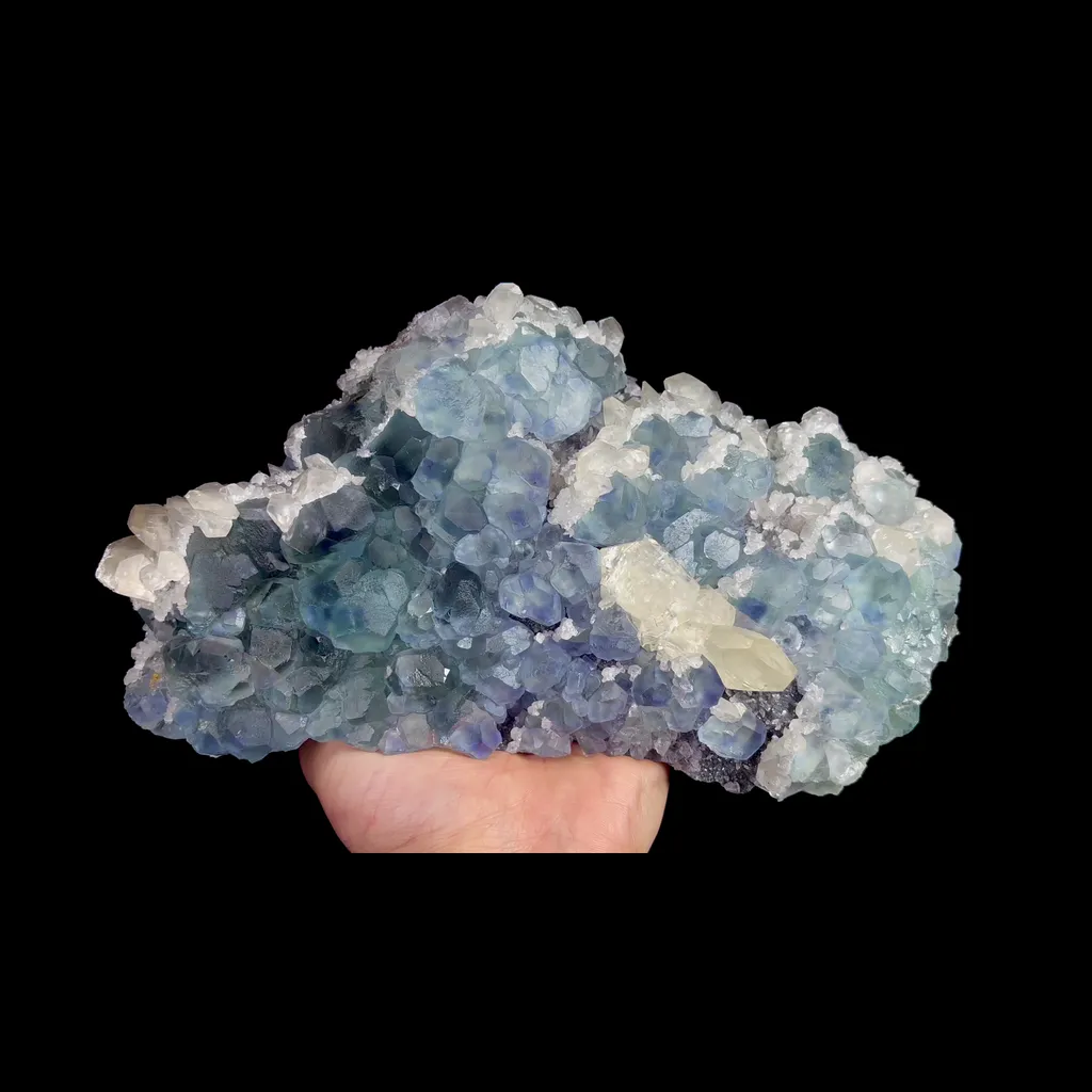 Natural Blue Green Phantom Fluorite and Calcite Mineral Specimen,High Quality Specimen,FUJIAN,CHINA(250*140*65mm) image
